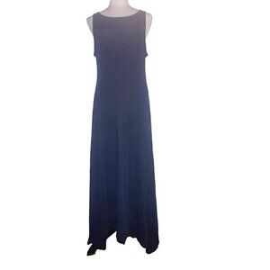 J Crew Navy Blue Maxi Length High Low Sleeveless Dress Size M (TINY FLAW)
